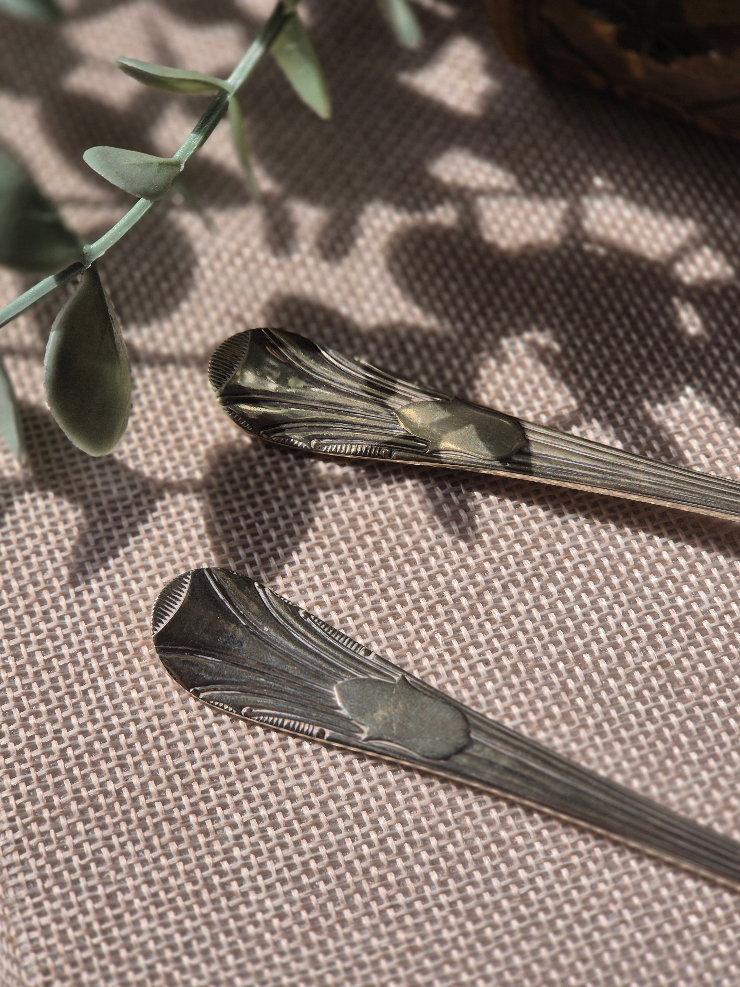Vintage EPNS Serving Spoon Set | Silver Plate Salad & Sugar Spoons