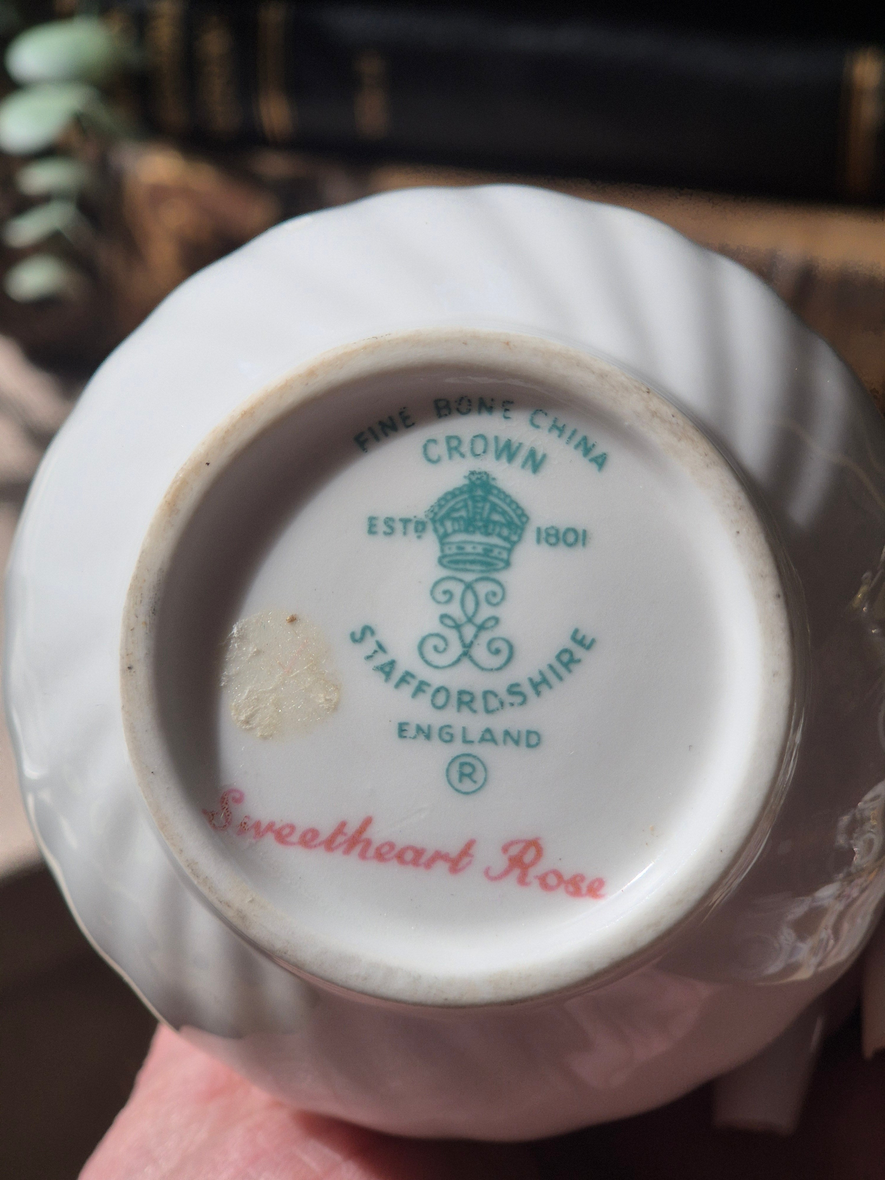 Vintage Crown Staffordshire “Sweetheart Rose” Milk Jug & Dish Set