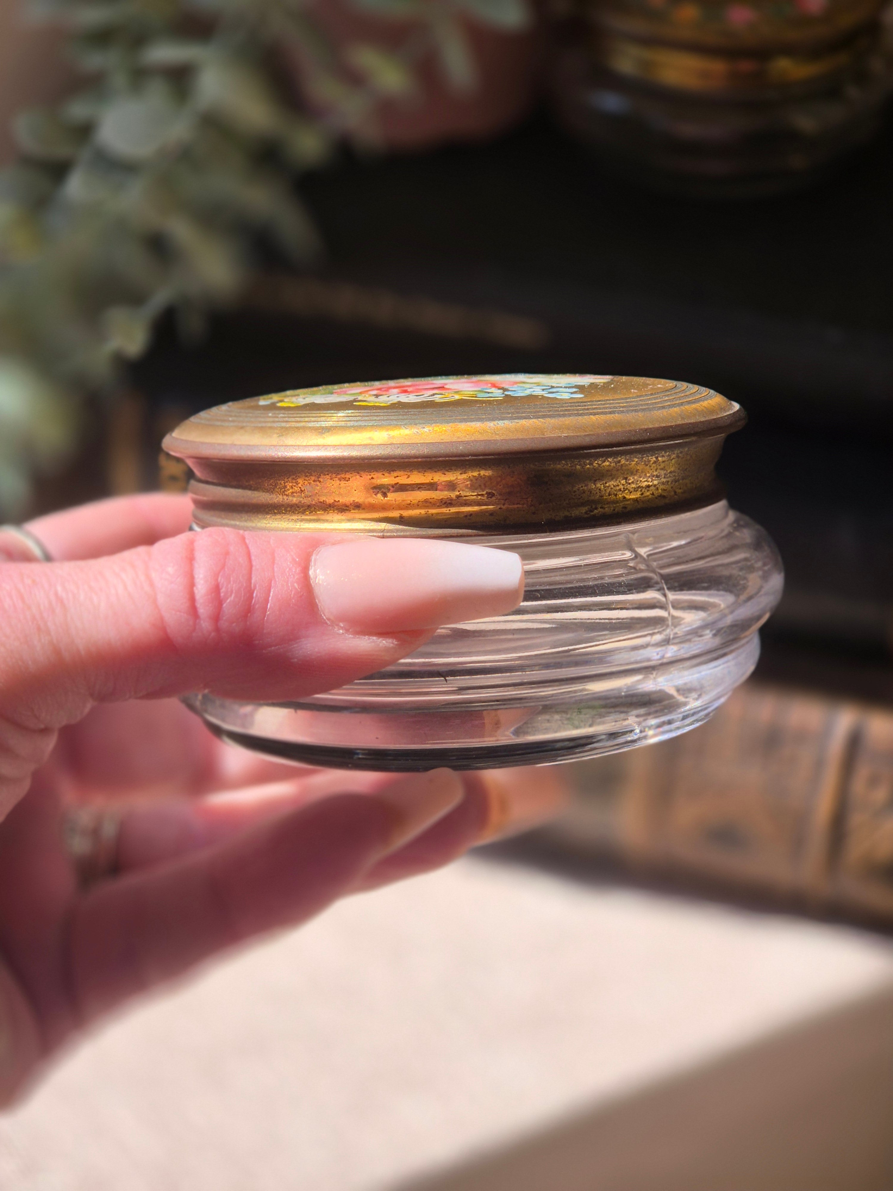 Vintage Floral Trinket Jars | Cottagecore Vanity Décor