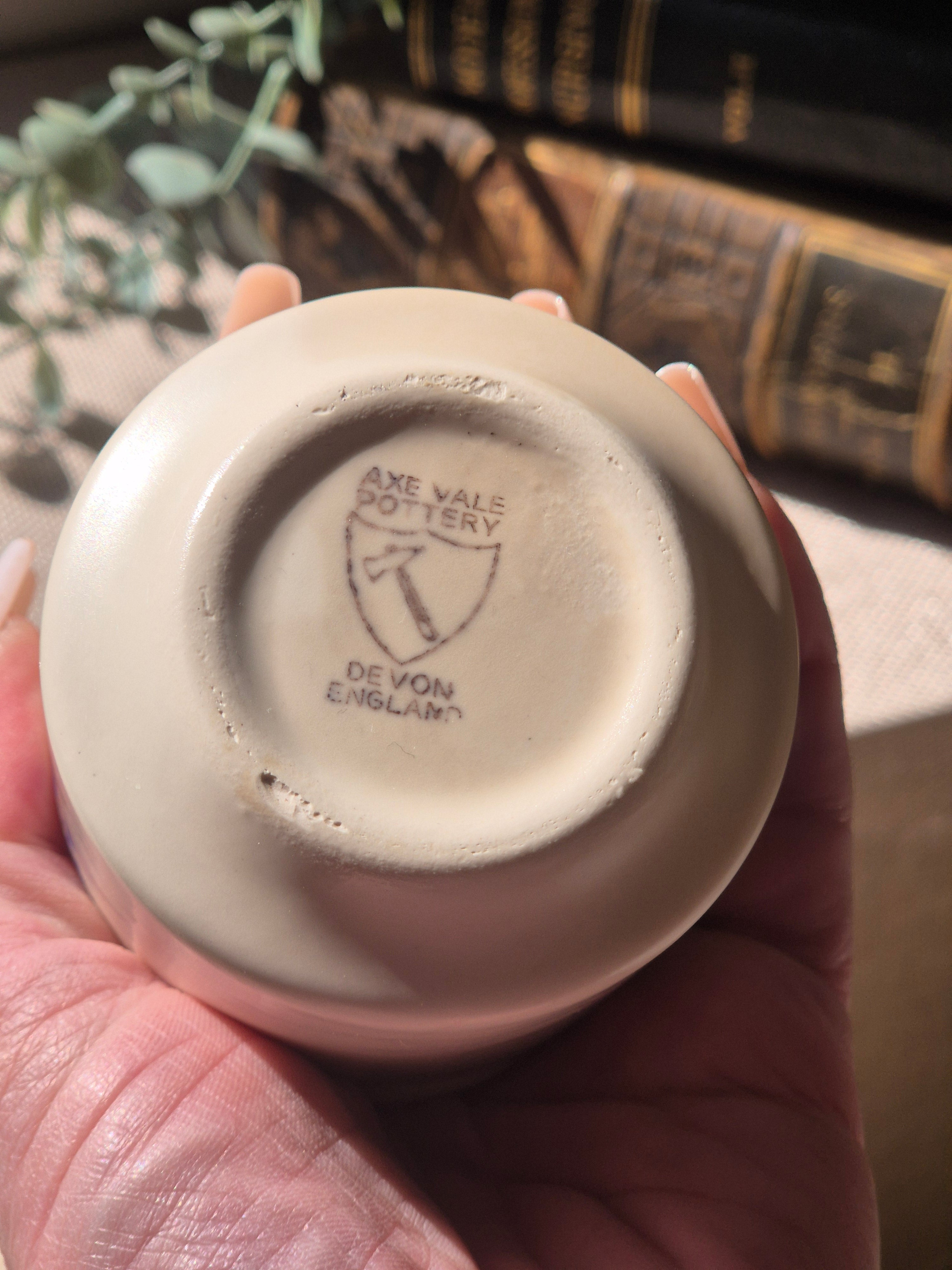 Vintage Axe Vale Pottery Floral Jam Pot | Cottagecore Ceramic Pot
