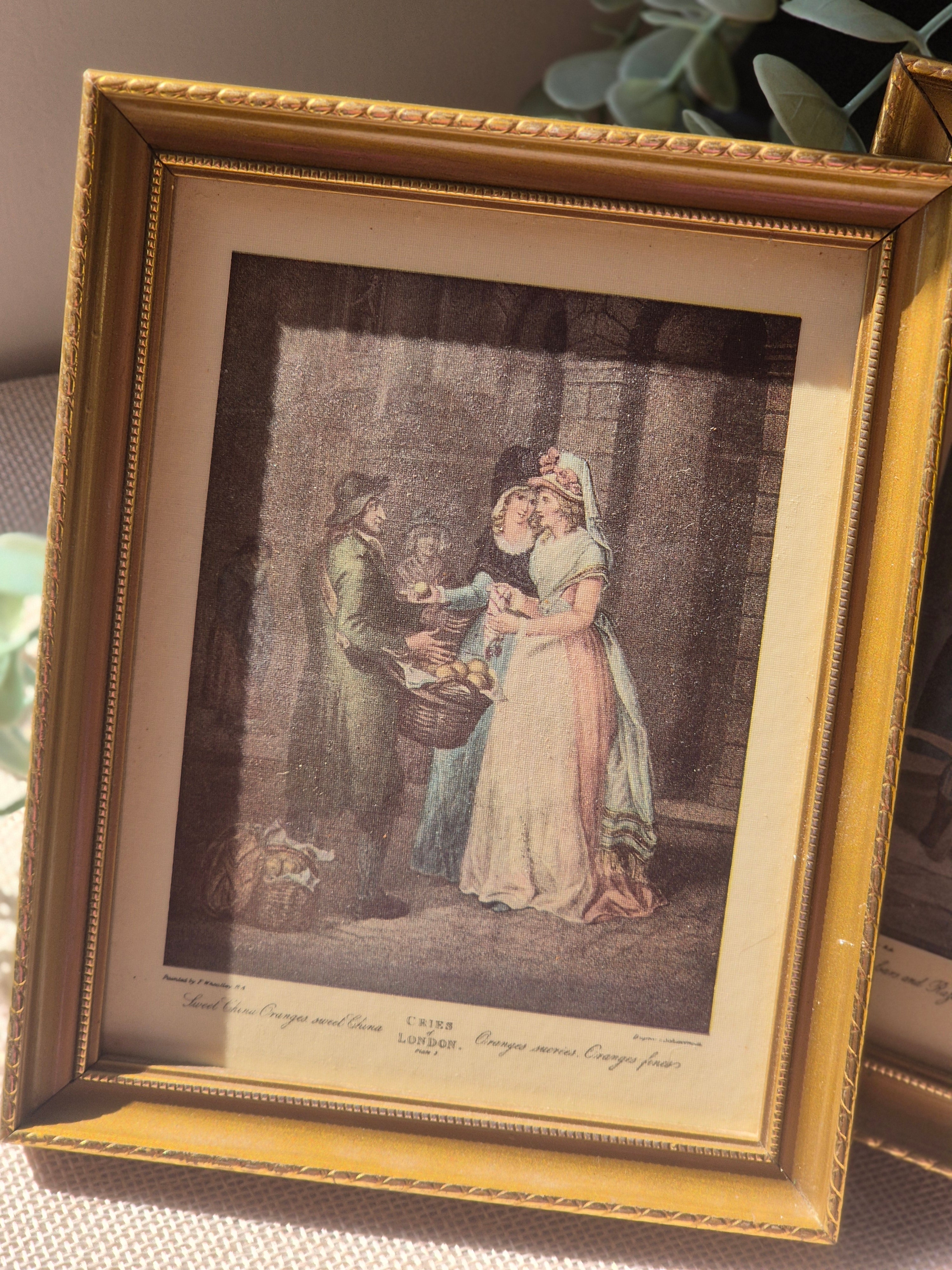 Vintage Gold Framed Art Prints Set of 2 | Cottagecore Wall Décor