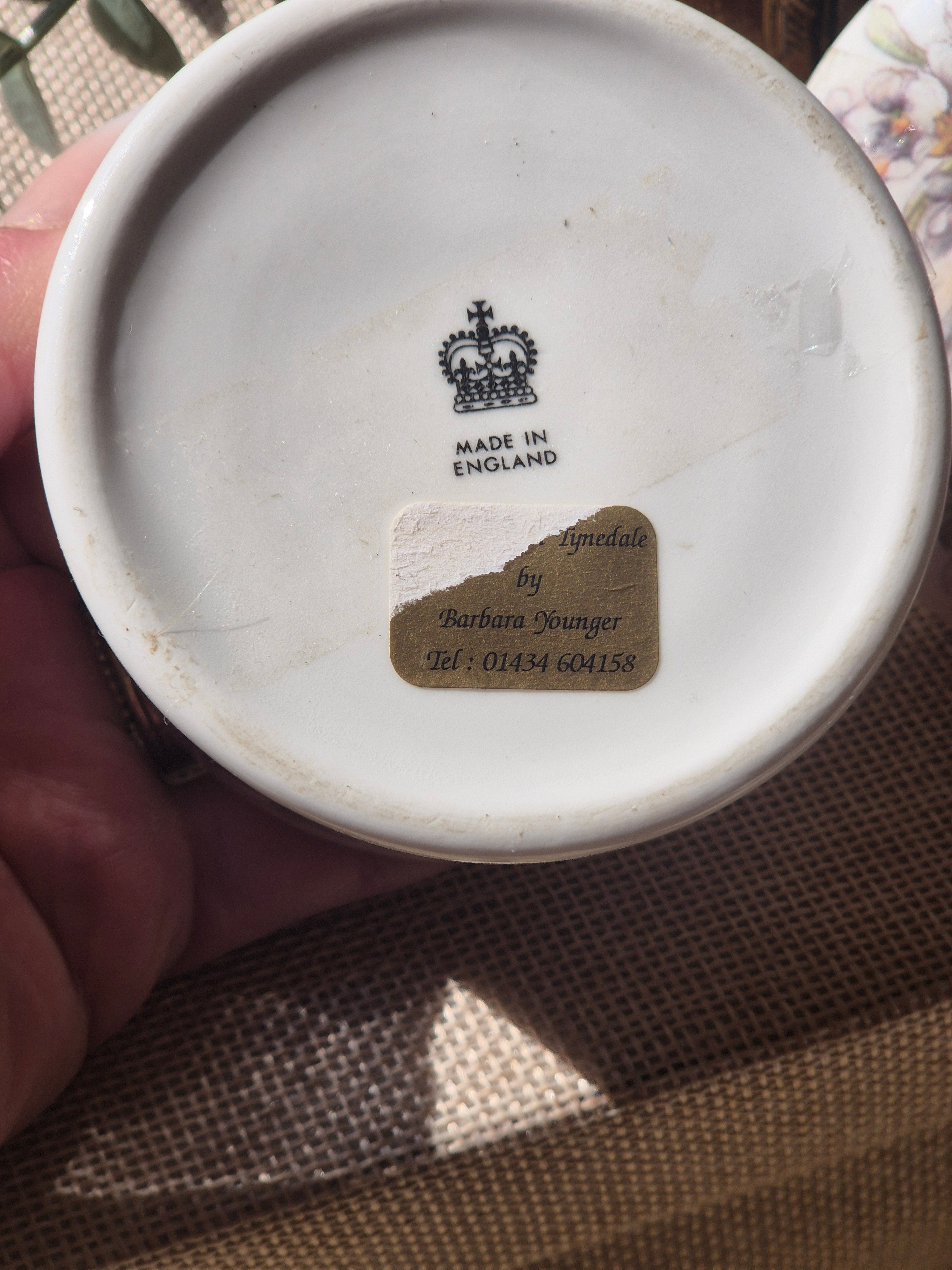 Vintage Floral Porcelain Trinket Box | Cottagecore Jewellery Pot